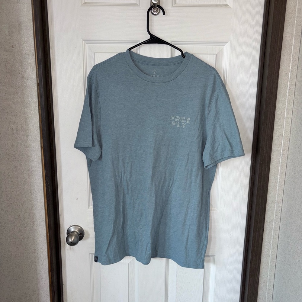 Free Fly Apparel Men's Light Blue Short Sleeve Tee